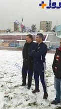 ديدار عابدزاده و علي دايي در روز برفي تهران +عکس