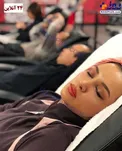 عکسی عجیب از خانم بازیگر در حال تمرین ریلکسیشن!