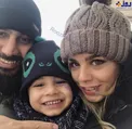 سلفی زمستانی و جالب خواننده مشهور با همسر و پسرش