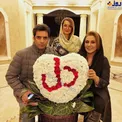 منوچهر هادی و نسرین مقانلو در پشت صحنه سریال دل/عکس