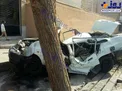 تصادف عجیب پراید با یک درخت +عکس