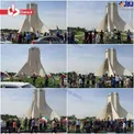 تشکیل حلقه انسانی دور میدان آزادی در روز قدس+عکس