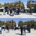 مردم پشت در‌های بسته آرامگاه فردوسی ماندند +عکس