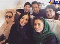 عکس/دورهمى بازيگران در هواپيما در راه بازگشت از يزد