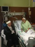 عیادت امروز هاشمی رفسنجانی از سیدمهدی طباطبایی در بیمارستان بهمن+عکس