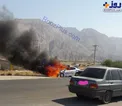 عکس/ آتش‌گرفتن یک خودروی مگان پلیس