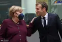 عکس/ ماسک نداشتن امانوئل مکرون هنگام گفتگو با مرکل!
