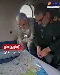 تصویری ویژه از بازدید هوایی سرلشکر قاسم سلیمانی از مناطق سیل زده