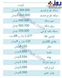 جدول نرخ سکه و ارز مورخ 26 آبان