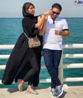 ژست جالب بابک جهانبخش و همسرش+عکس